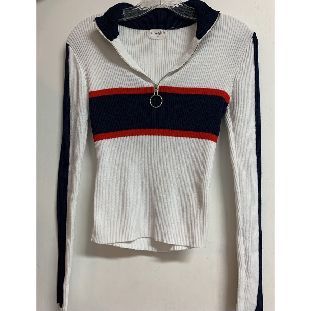 Long sleeve, collared, sweater